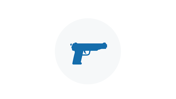 Blue Icon of a Pistol